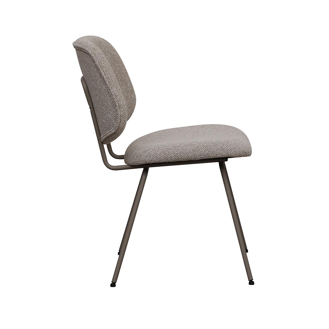  Eetkamerstoel Ravenna - Naturel - Royal Boucle - Taupe Metalen Frame afbeelding 2