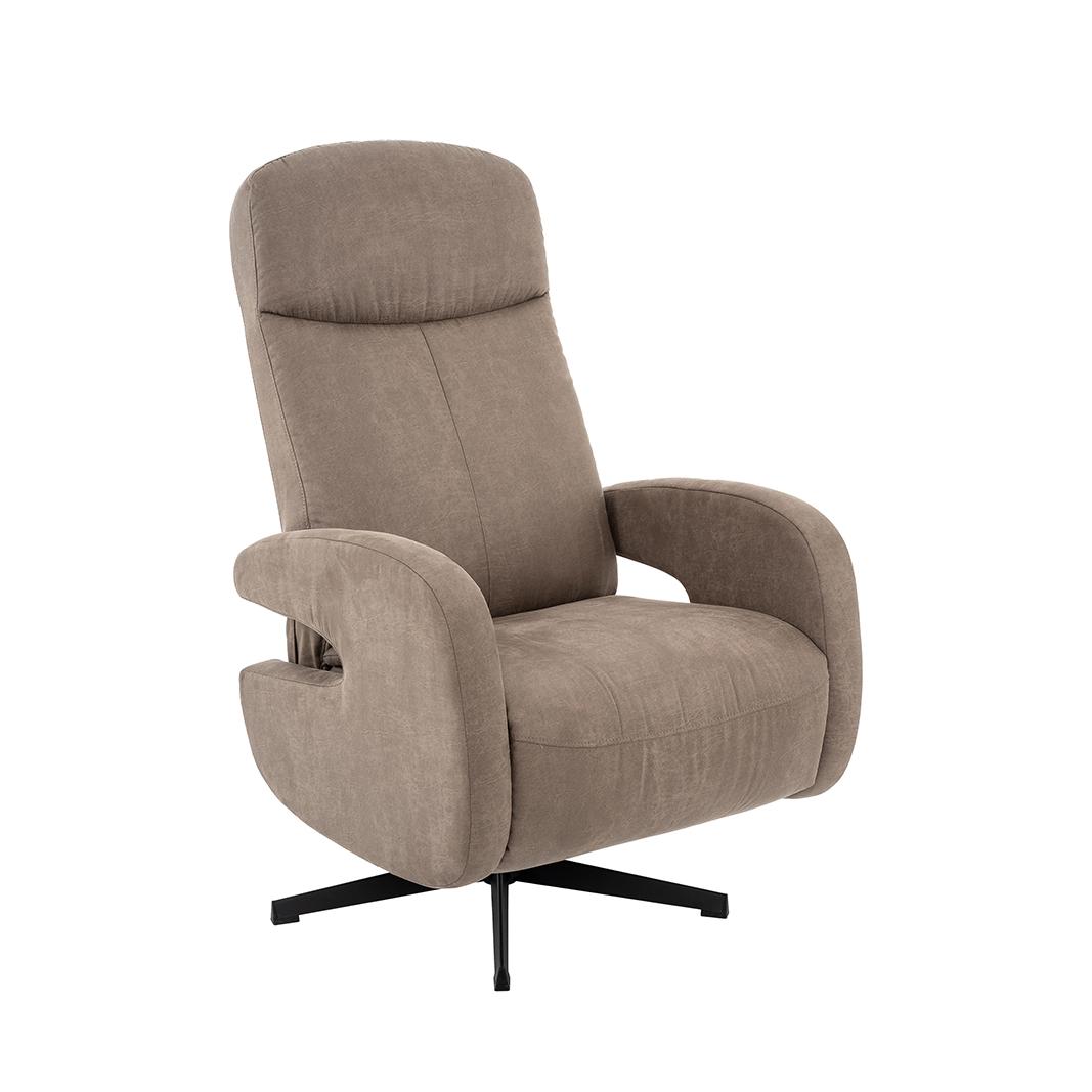  Fauteuil Esbjerg - Taupe - Micro Suede - Manueel Verstelbaar afbeelding 1