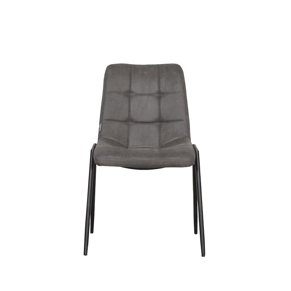  Eetkamerstoel Noor - Antraciet - Micro Suede - Zwart Metalen Frame afbeelding 2