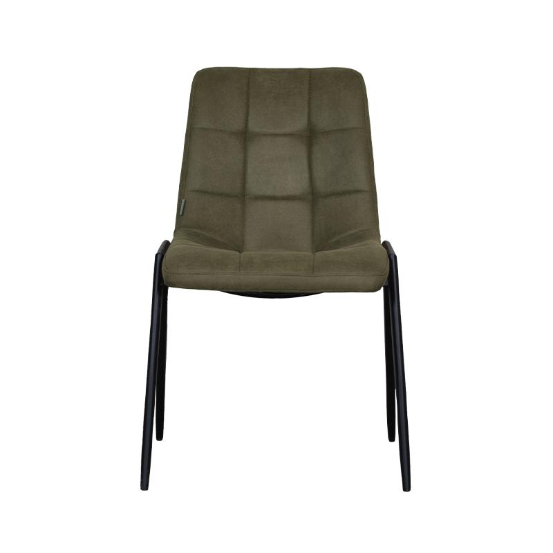  Eetkamerstoel Noor - Moss - Micro Suede - Zwart Metalen Frame afbeelding 2