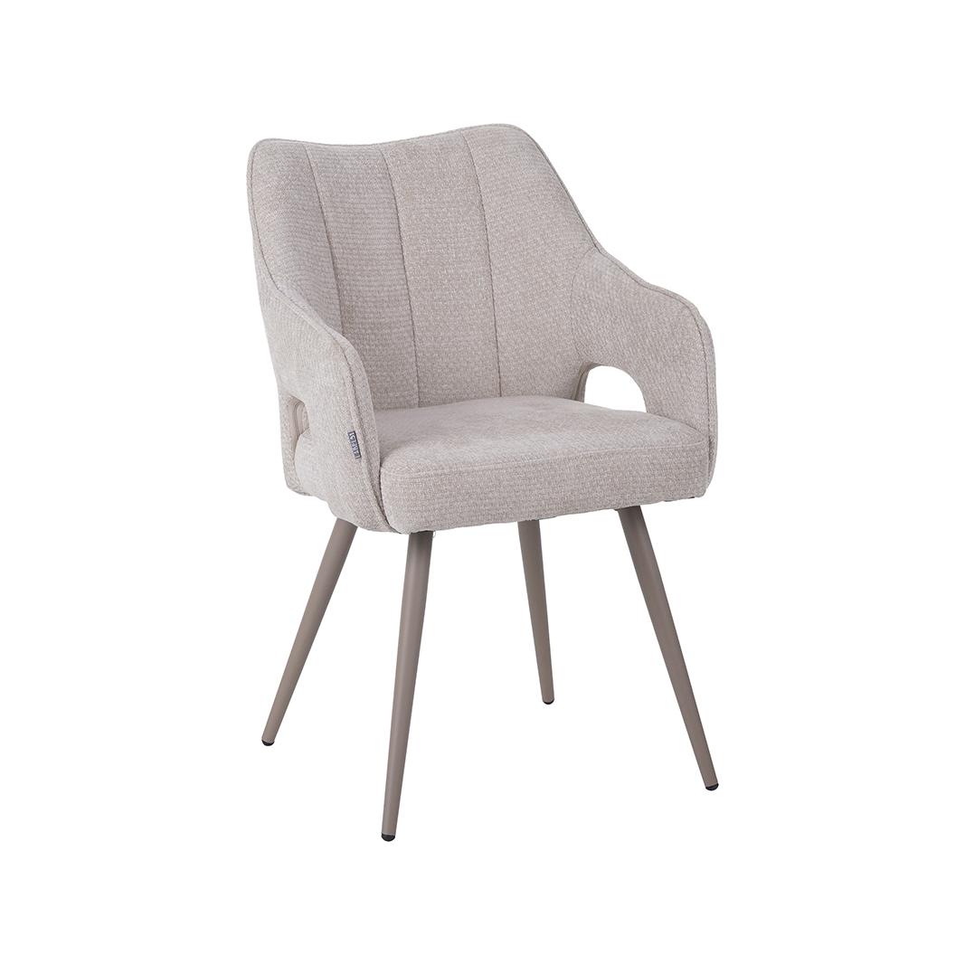  Eetkamerstoel Stan - Naturel - Elite - Taupe Metalen Frame afbeelding 1