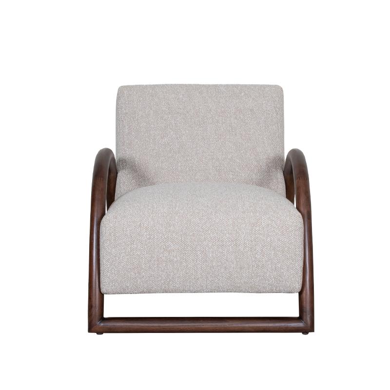  Fauteuil Viggo - Naturel - Royal Boucle - Walnoot Houten Frame afbeelding 2