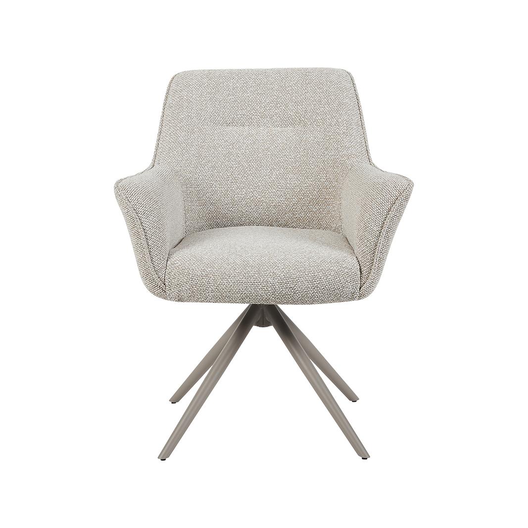  Eetkamerstoel Kimora - Naturel - Royal Boucle - Taupe Metalen Frame afbeelding 2