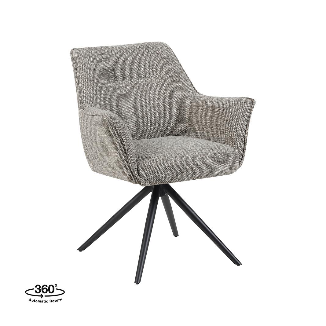  Eetkamerstoel Kimora - Mushroom - Royal Boucle - Zwart Metalen Frame afbeelding 1