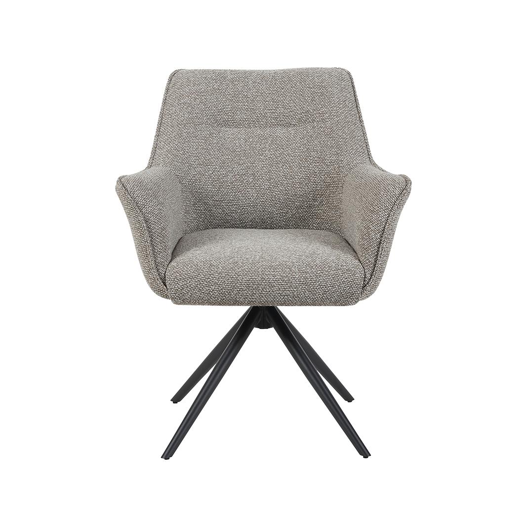  Eetkamerstoel Kimora - Mushroom - Royal Boucle - Zwart Metalen Frame afbeelding 2