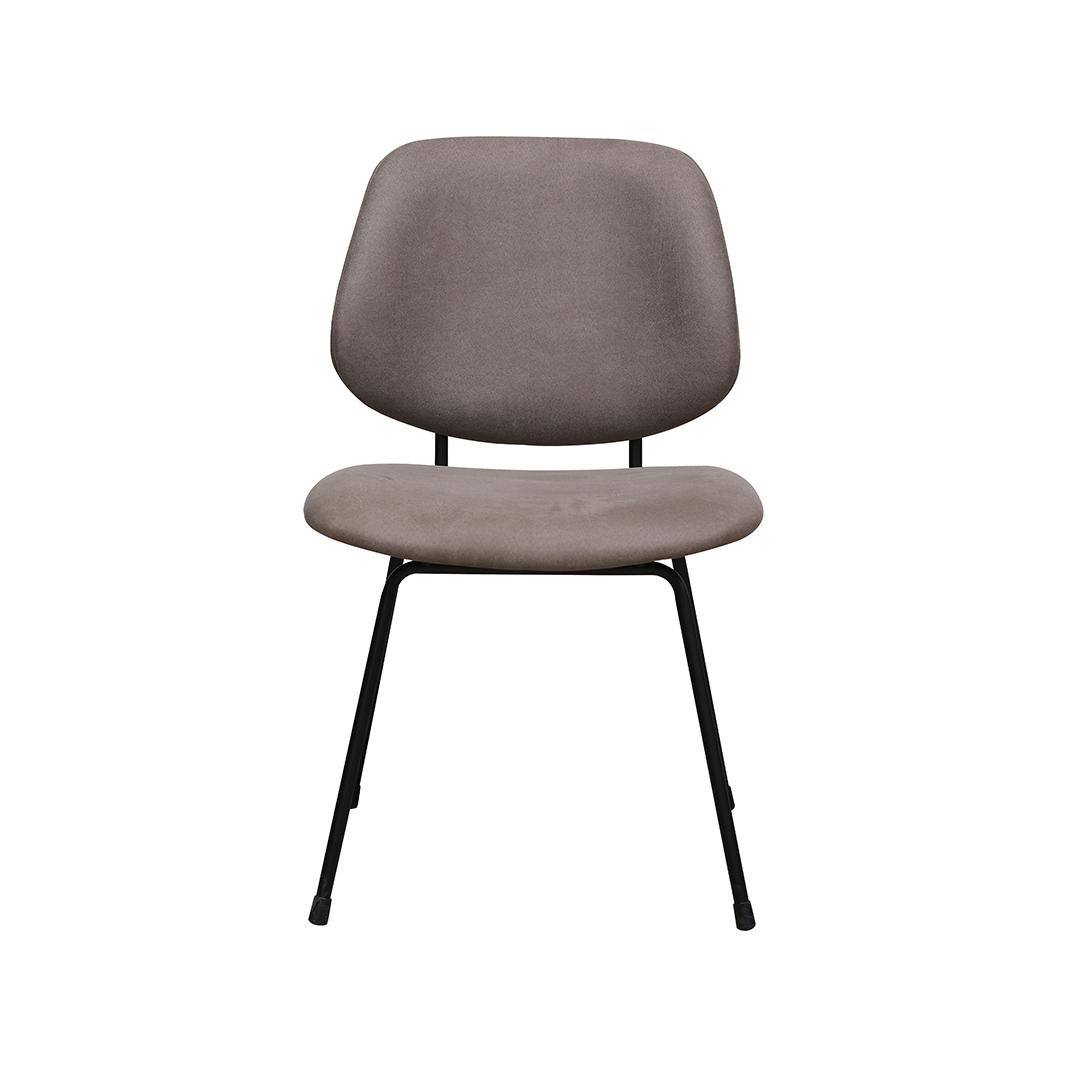  Eetkamerstoel Bello - Taupe - Micro Suede - Zwart Metalen Frame afbeelding 2