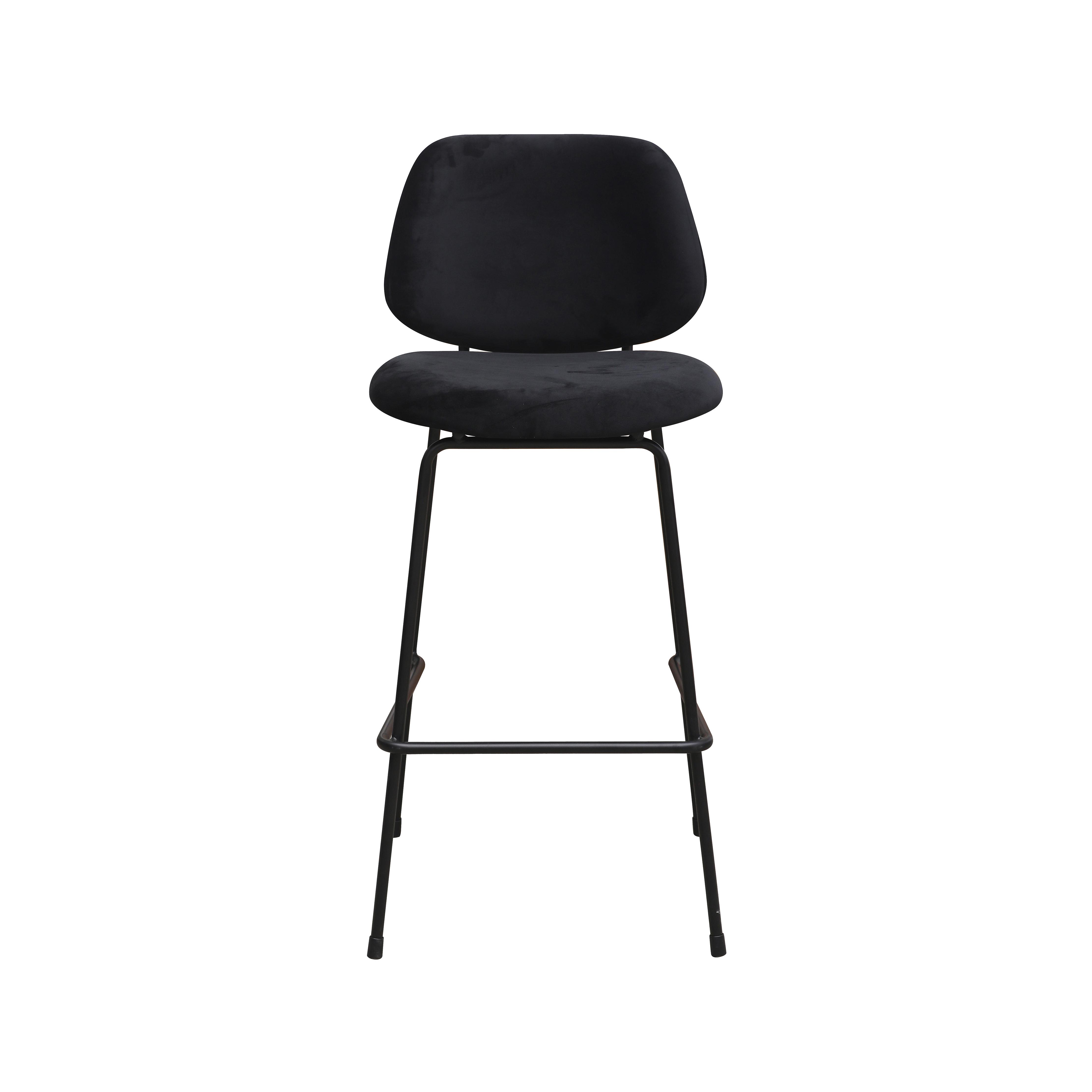  Barkruk Bello - Zwart - Fluweel - Hoog afbeelding 2