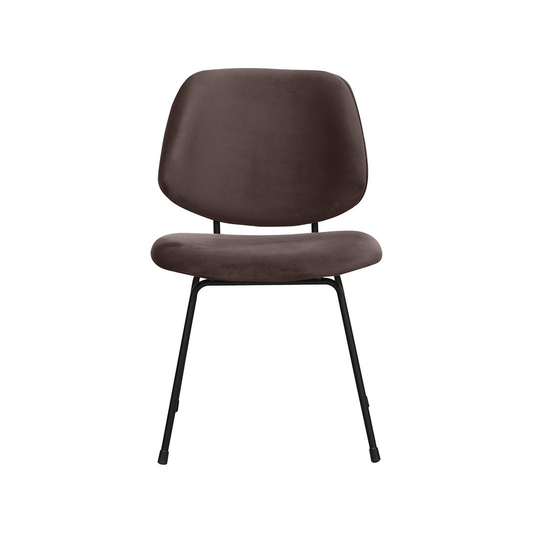  Eetkamerstoel Bello - Taupe - Fluweel - Zwart Metalen Frame afbeelding 2