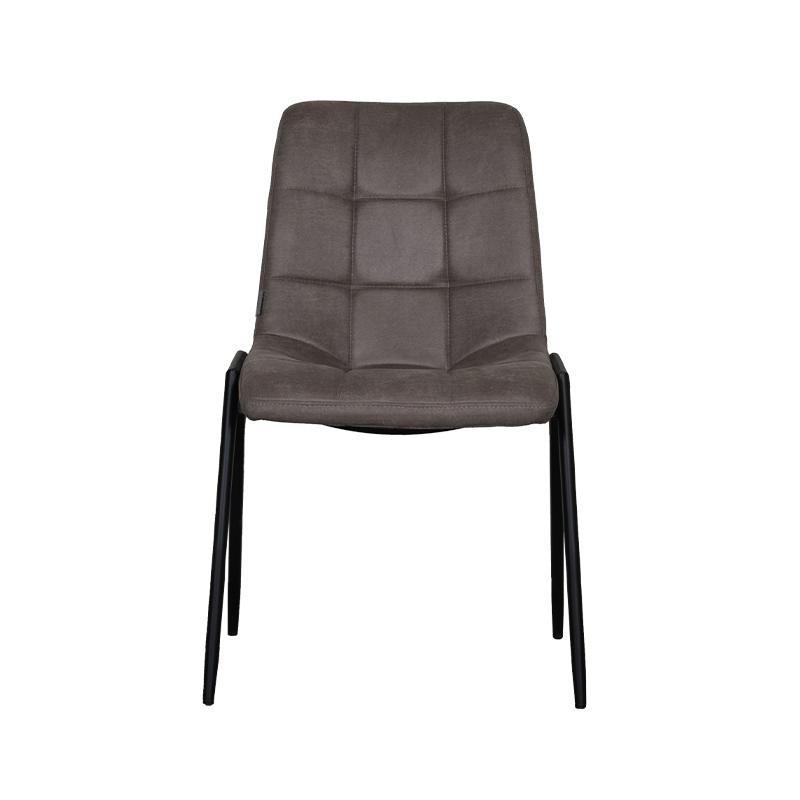  Eetkamerstoel Noor - Taupe - Micro Suede - Zwart Metalen Frame afbeelding 1
