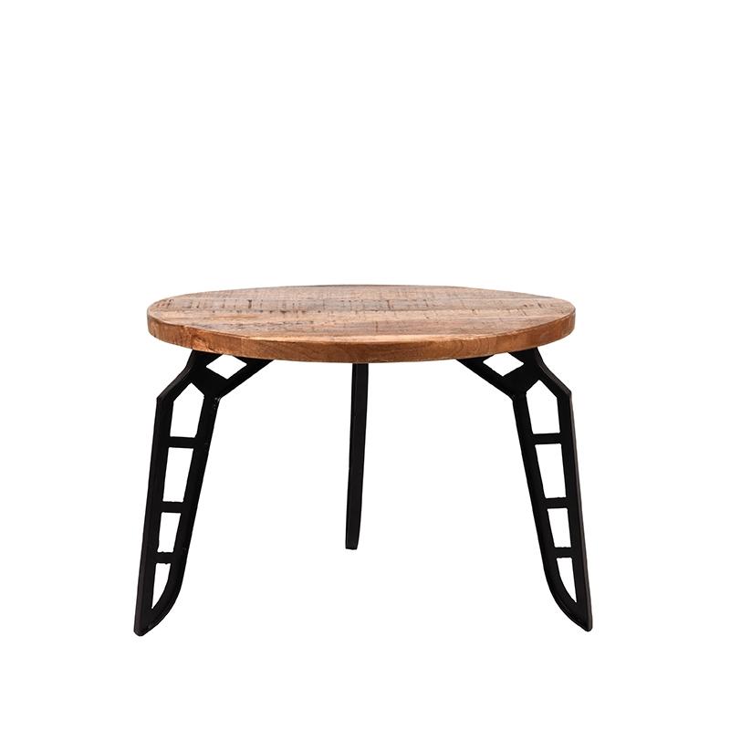  Salontafel Flintstone - Rough - Mangohout - 60 cm - Rond afbeelding 1