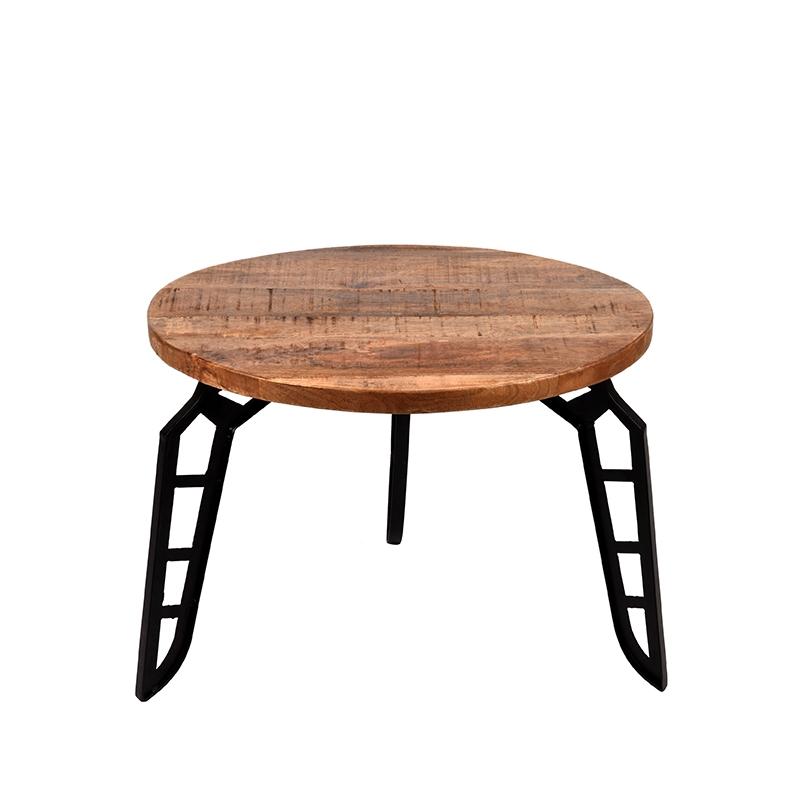  Salontafel Flintstone - Rough - Mangohout - 60 cm - Rond afbeelding 2