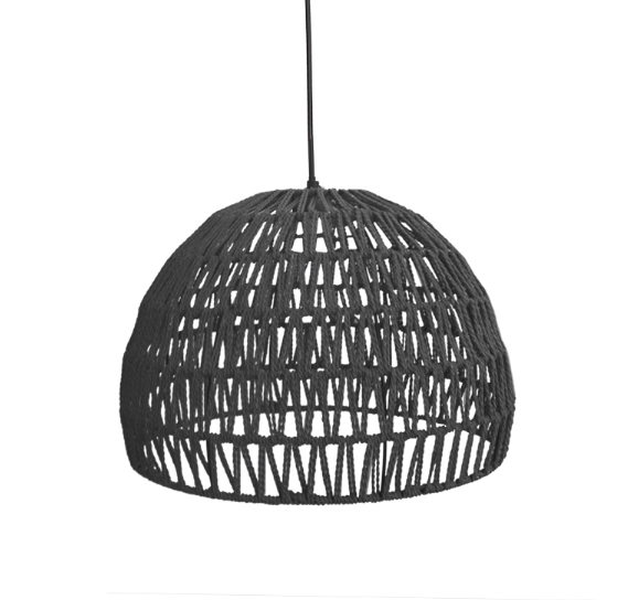  Hanglamp Rope - Zwart - Stof - L afbeelding 1