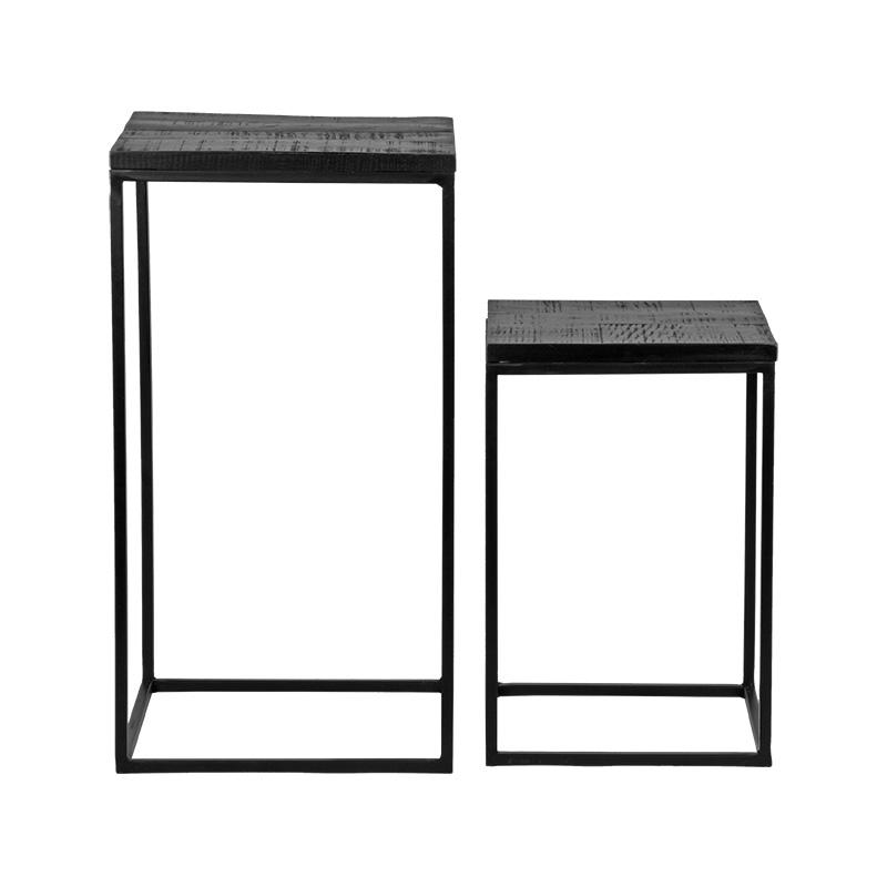 Bijzettafel Vintage - Zwart - Mangohout afbeelding 1  Bijzettafel Vintage - Zwart - Mangohout afbeelding 1