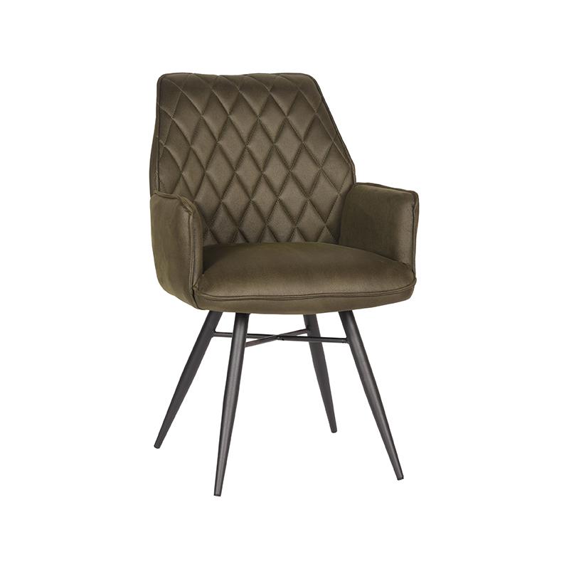  Eetkamerstoel Bink - Army green - Microfiber afbeelding 1