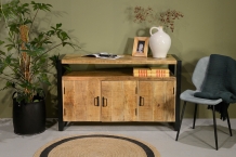 dressoir mangohout 3-drs 135 cm