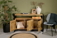 dressoir mangohout 3-drs 135 cm
