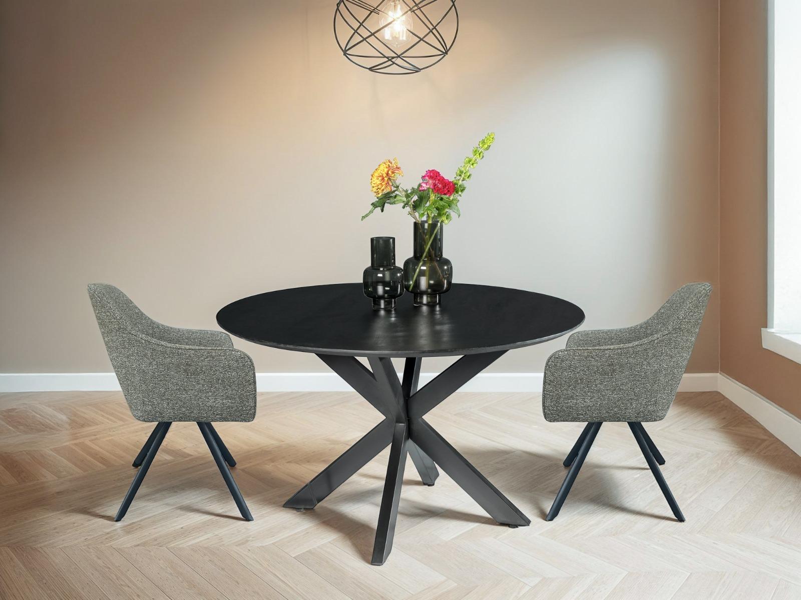 Oslo Round Black 120 cm afbeelding 5