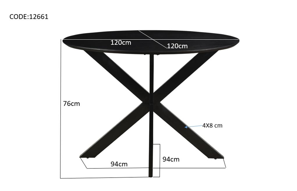Oslo Round Black 120 cm afbeelding 6