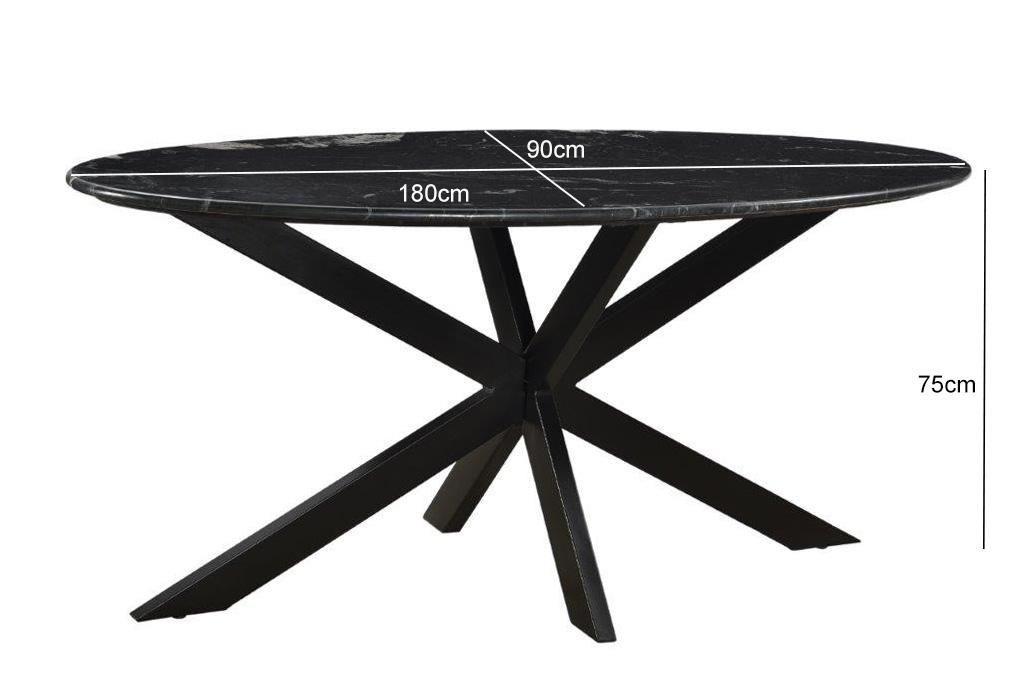 Marble Oval Spider Black 180cm afbeelding 5