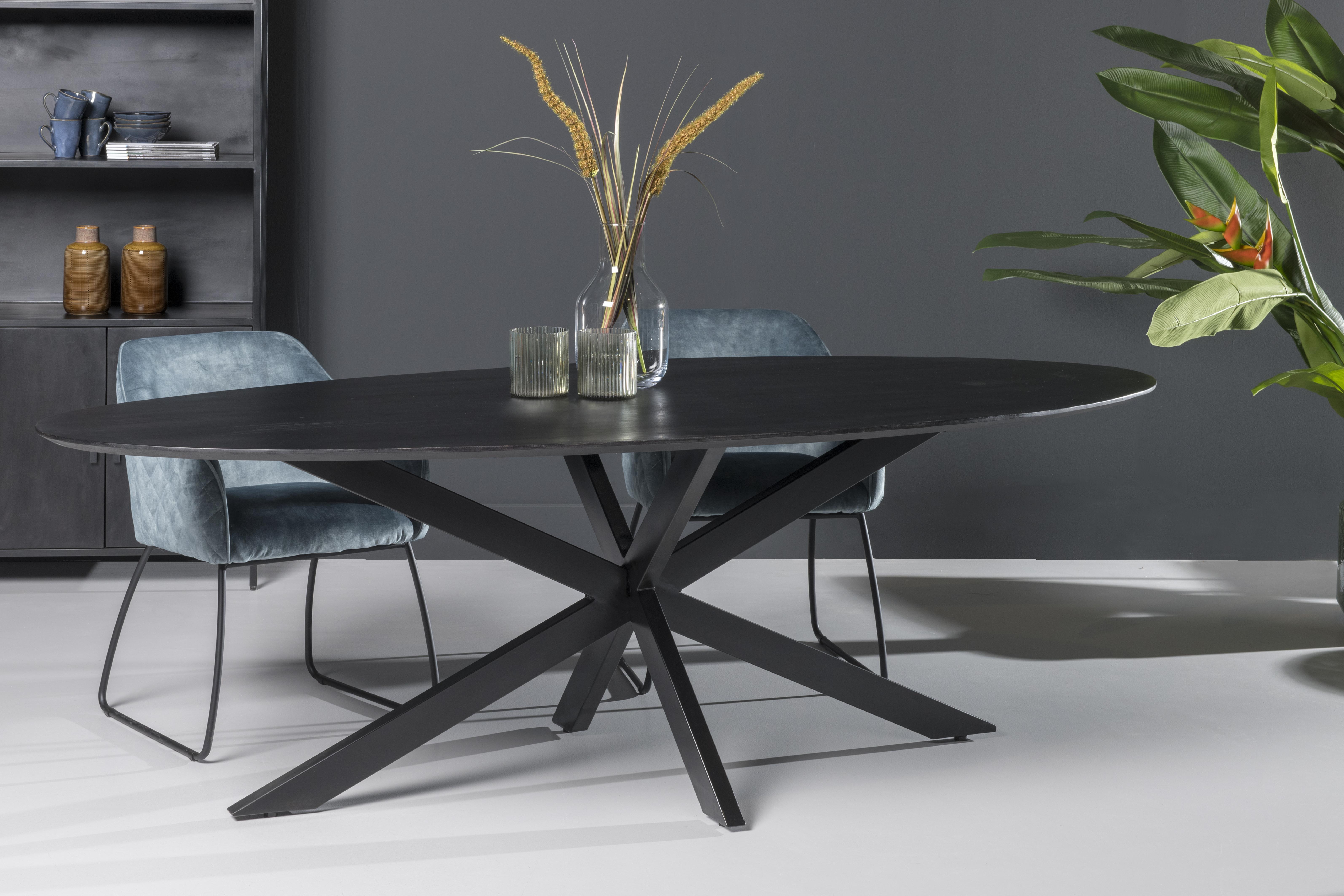 Oslo Oval Spider Black Acasia 160 cm afbeelding 3