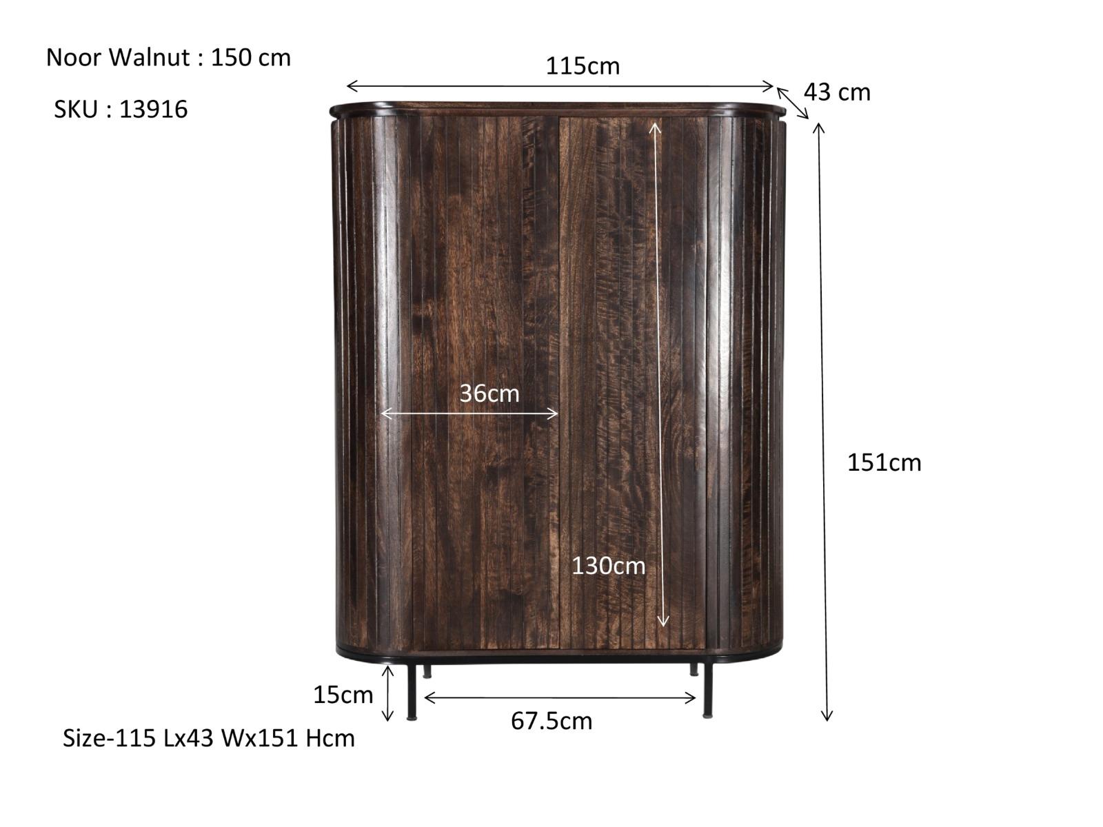 Noor Walnut 150cm afbeelding 4