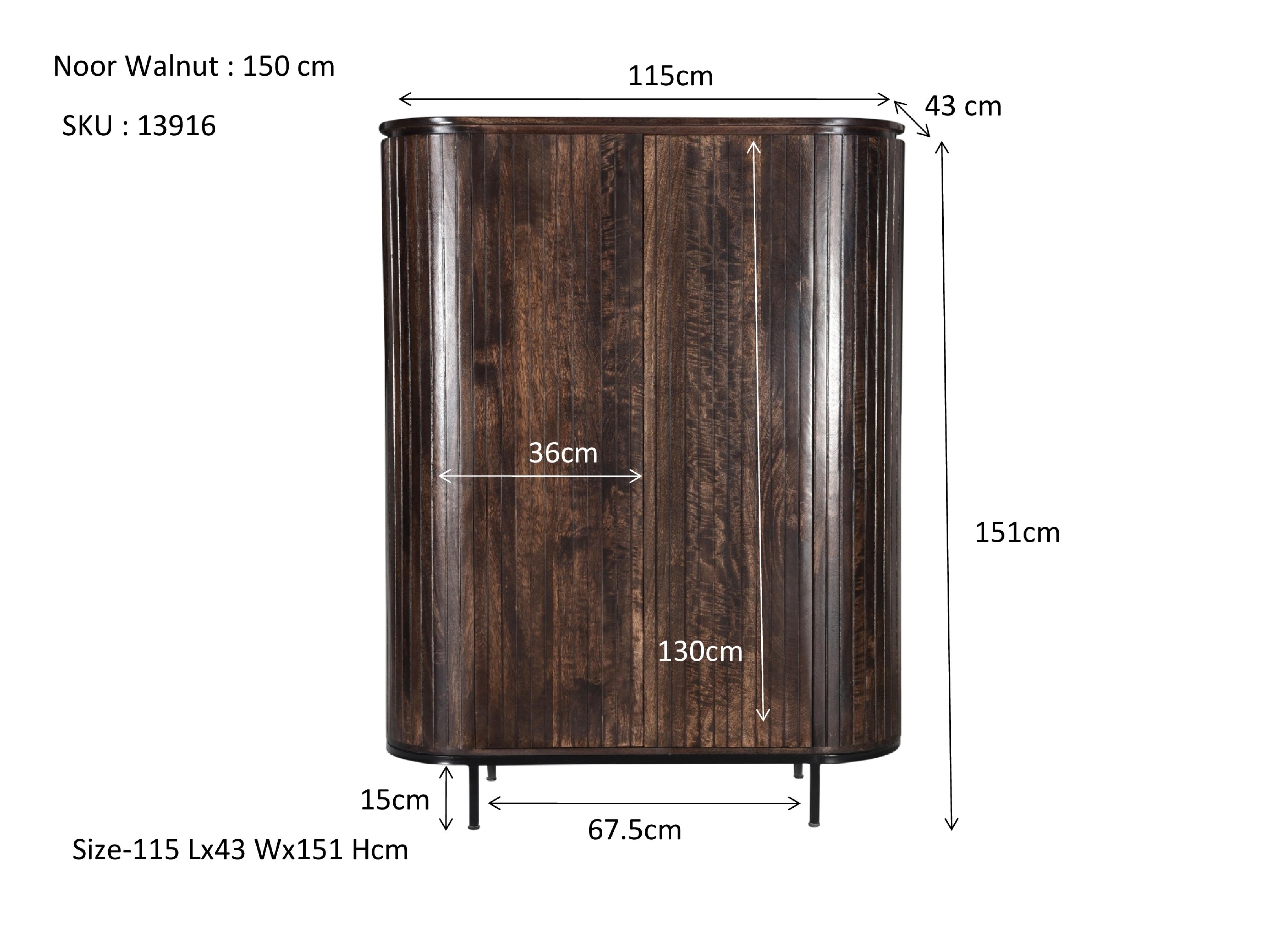 Noor Walnut 150cm afbeelding 5