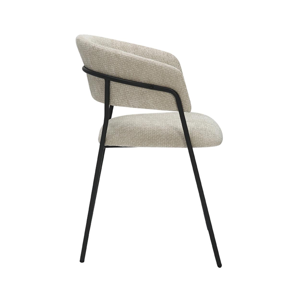  Eetkamerstoel Luuk - Naturel - Elite - Black Frame afbeelding 3