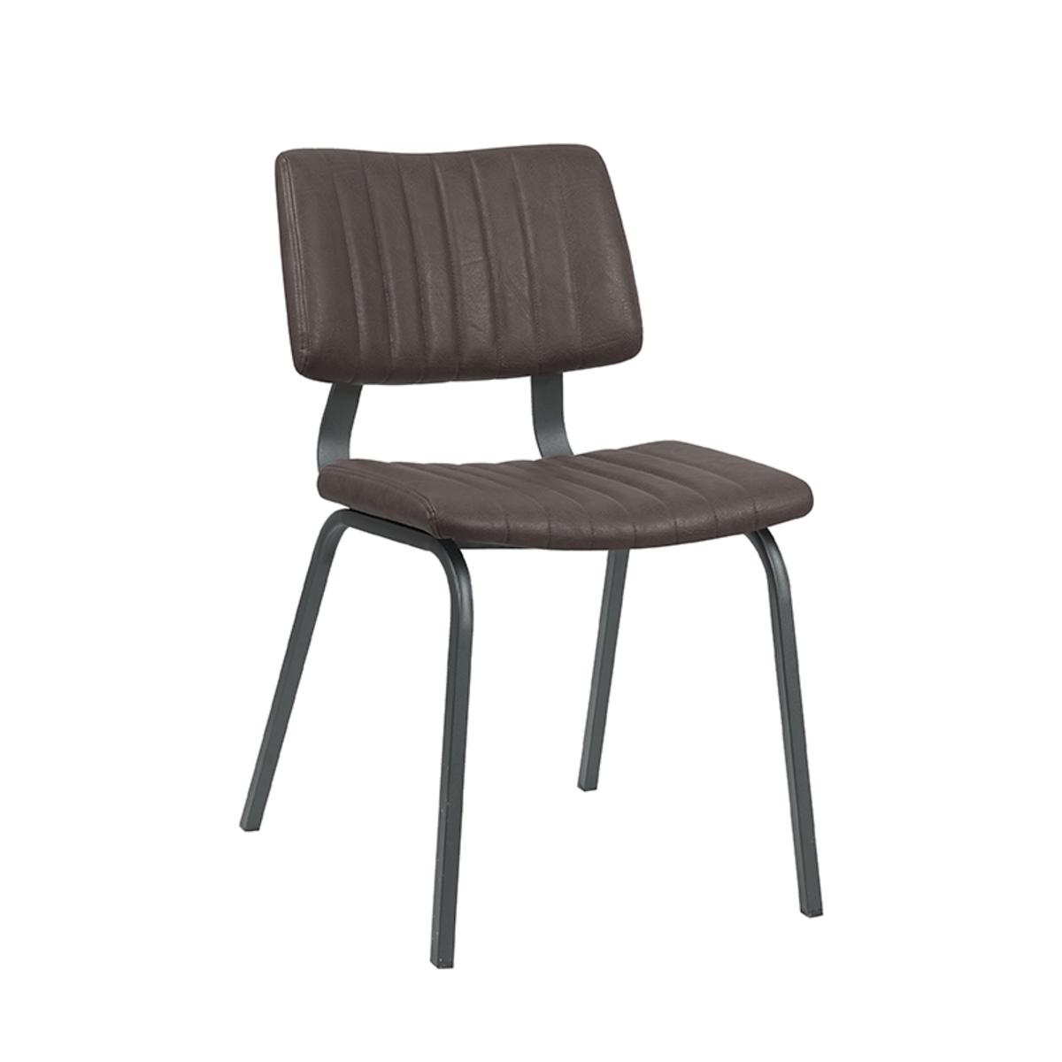  Eetkamerstoel Gusto - Donkerbruin - PU-Leder afbeelding 1
