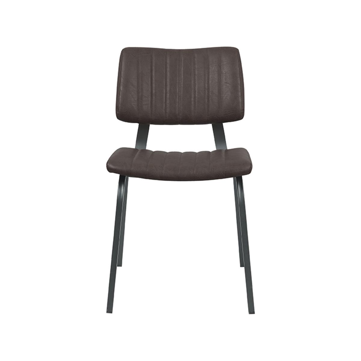  Eetkamerstoel Gusto - Donkerbruin - PU-Leder afbeelding 2