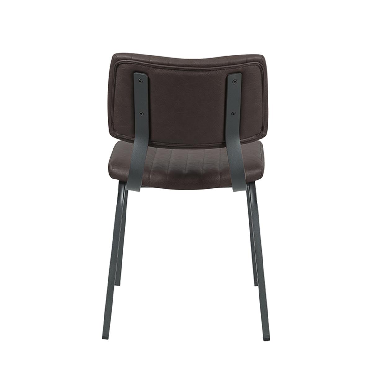  Eetkamerstoel Gusto - Donkerbruin - PU-Leder afbeelding 3