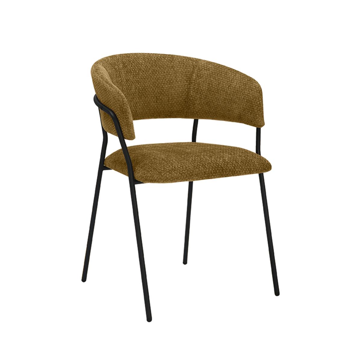  Eetkamerstoel Luuk - Mustard - Elite - Black Frame afbeelding 1