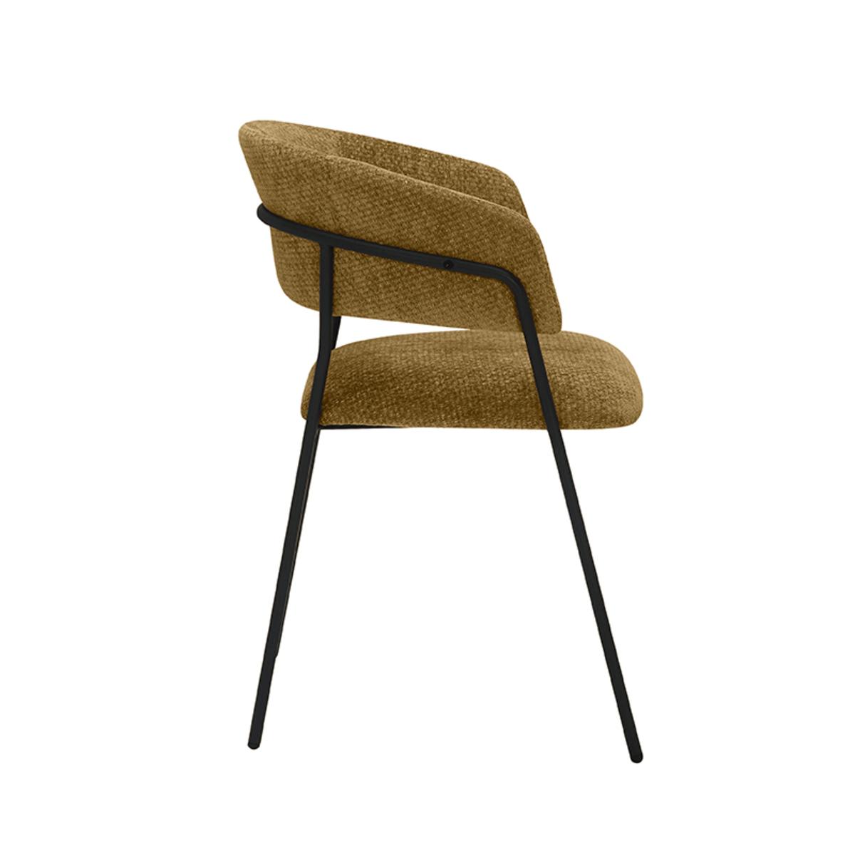  Eetkamerstoel Luuk - Mustard - Elite - Black Frame afbeelding 3