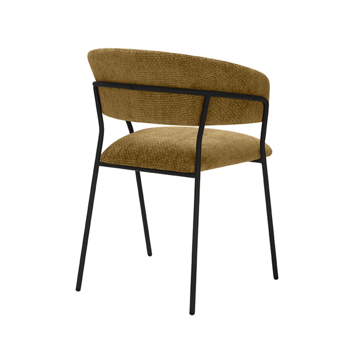  Eetkamerstoel Luuk - Mustard - Elite - Black Frame afbeelding 4