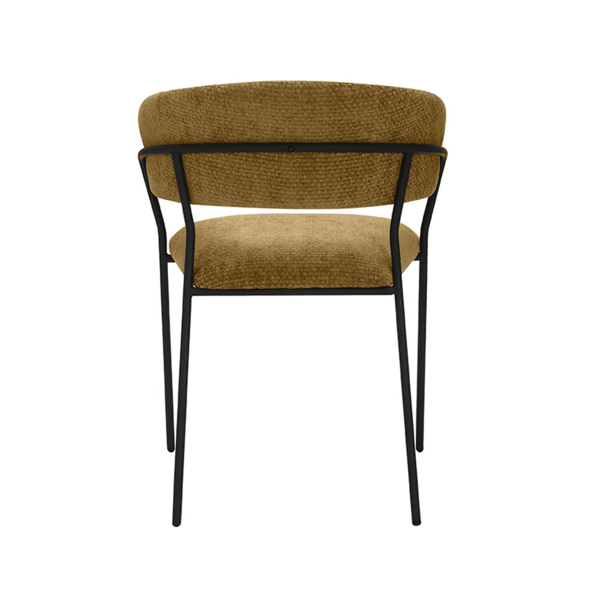  Eetkamerstoel Luuk - Mustard - Elite - Black Frame afbeelding 5