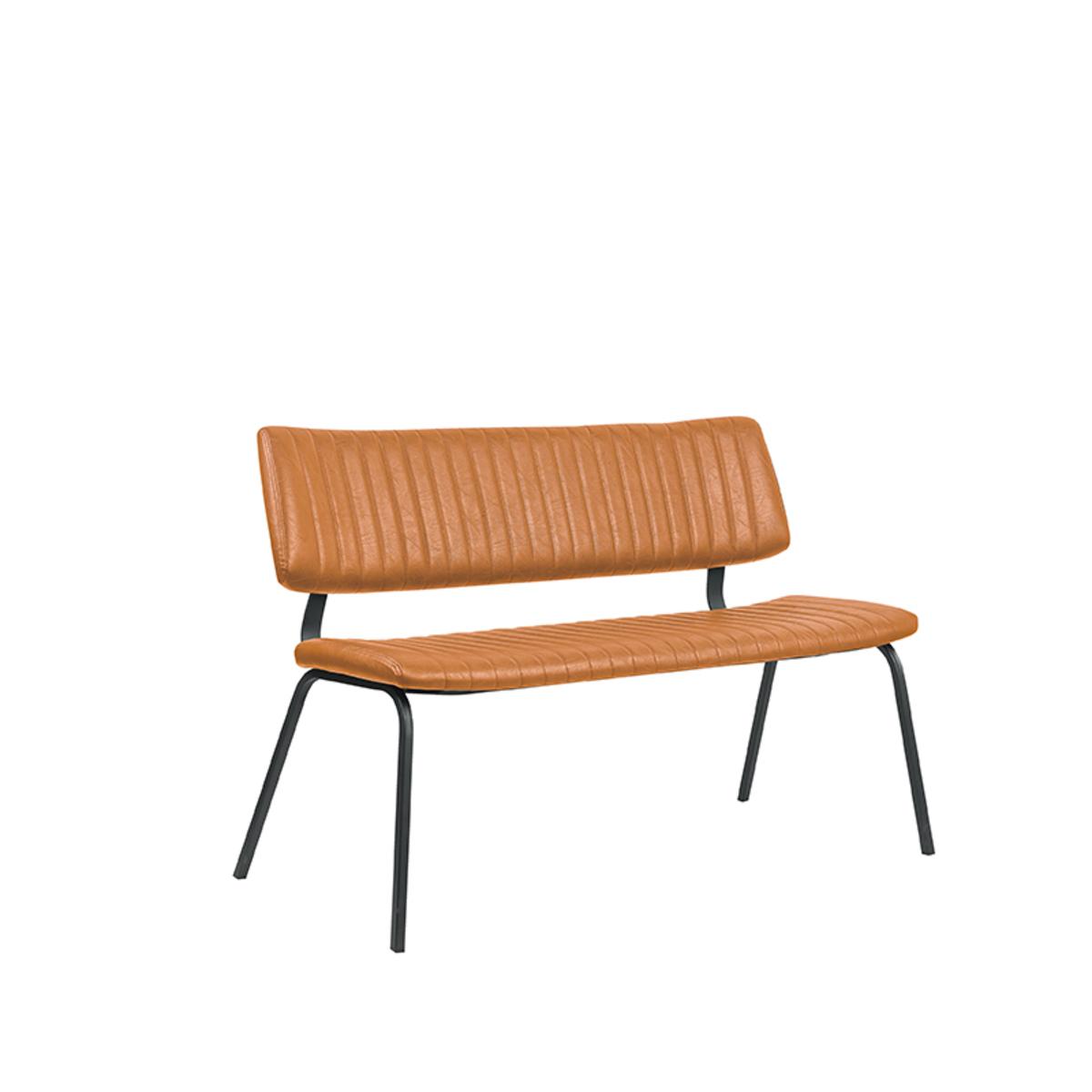  Eetkamerbank Gusto - Cognac - PU-Leder - 120 cm afbeelding 1