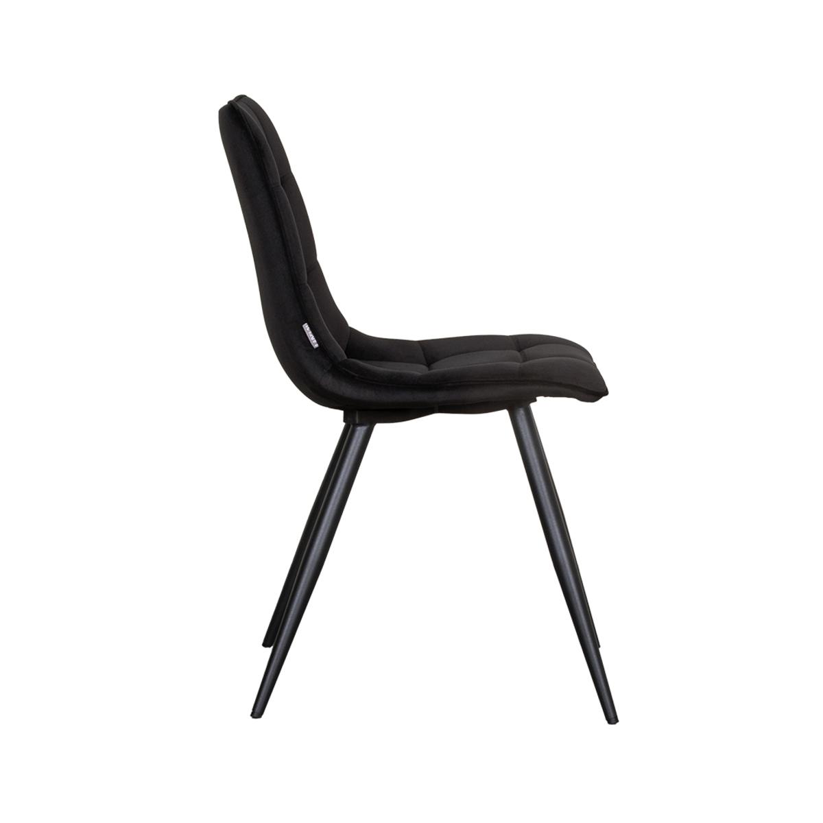  Eetkamerstoel Bistro - Zwart - Fluweel - Black Frame afbeelding 4
