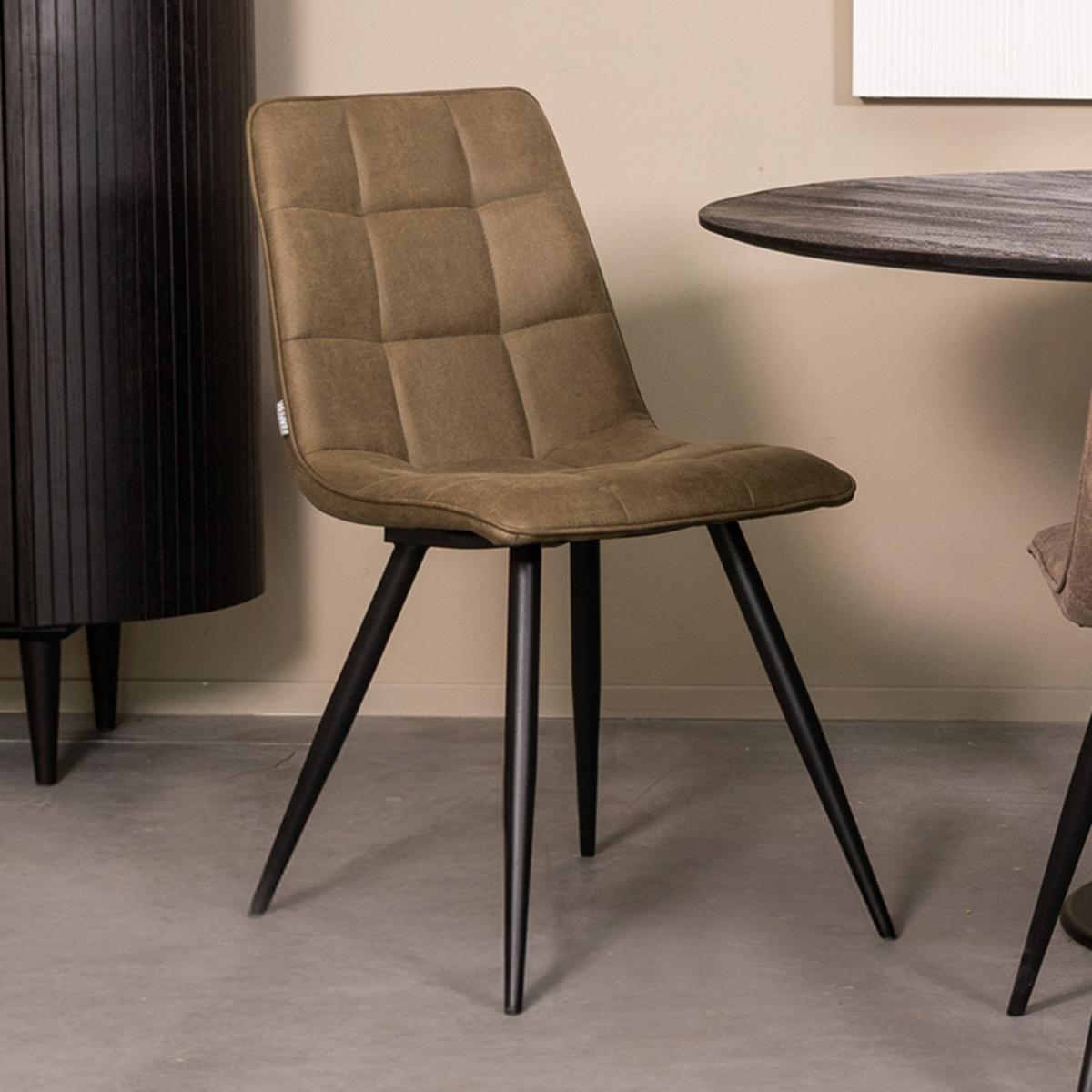 Eetkamerstoel Bistro - Moss - Micro Suede - Black Frame afbeelding 1