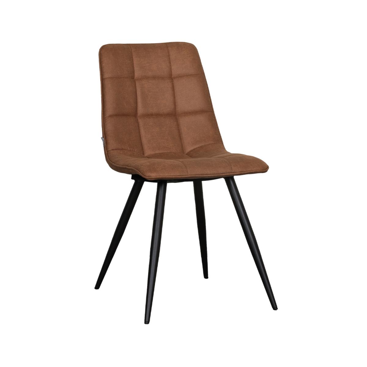  Eetkamerstoel Bistro - Cognac - Micro Suede - Black Frame afbeelding 2