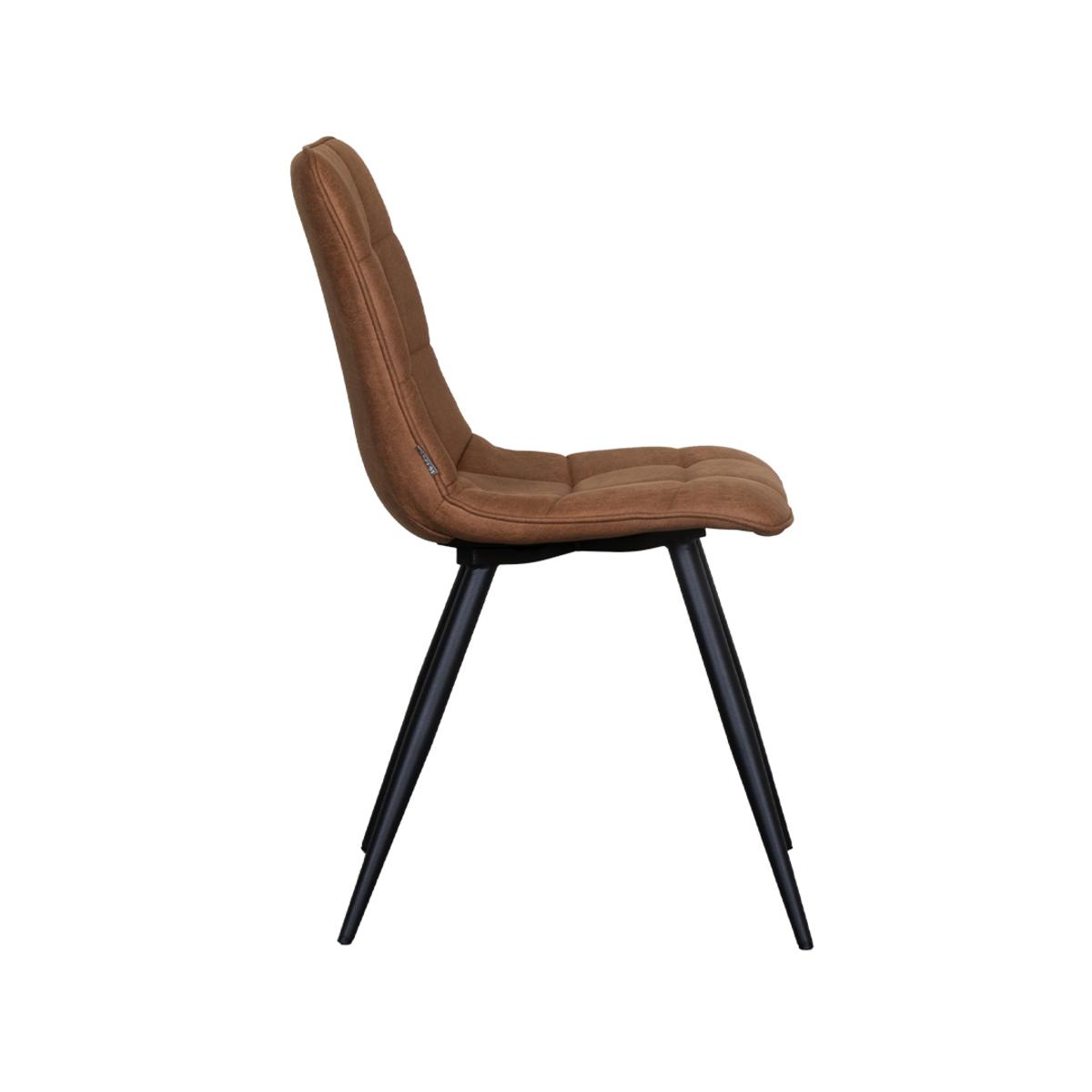  Eetkamerstoel Bistro - Cognac - Micro Suede - Black Frame afbeelding 4