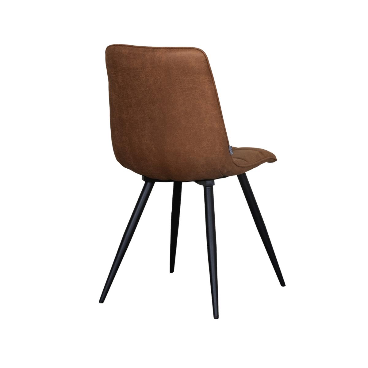  Eetkamerstoel Bistro - Cognac - Micro Suede - Black Frame afbeelding 5