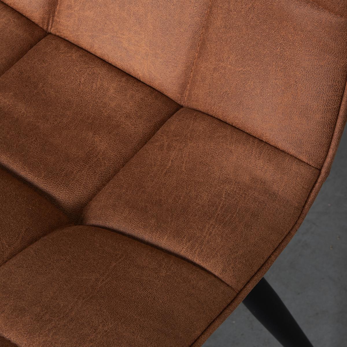  Eetkamerstoel Bistro - Cognac - Micro Suede - Black Frame afbeelding 6