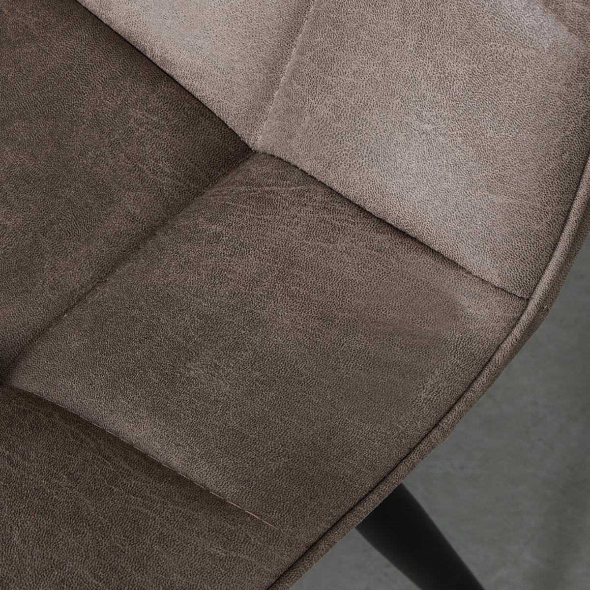  Eetkamerstoel Bistro - Taupe - Micro Suede - Black Frame afbeelding 6