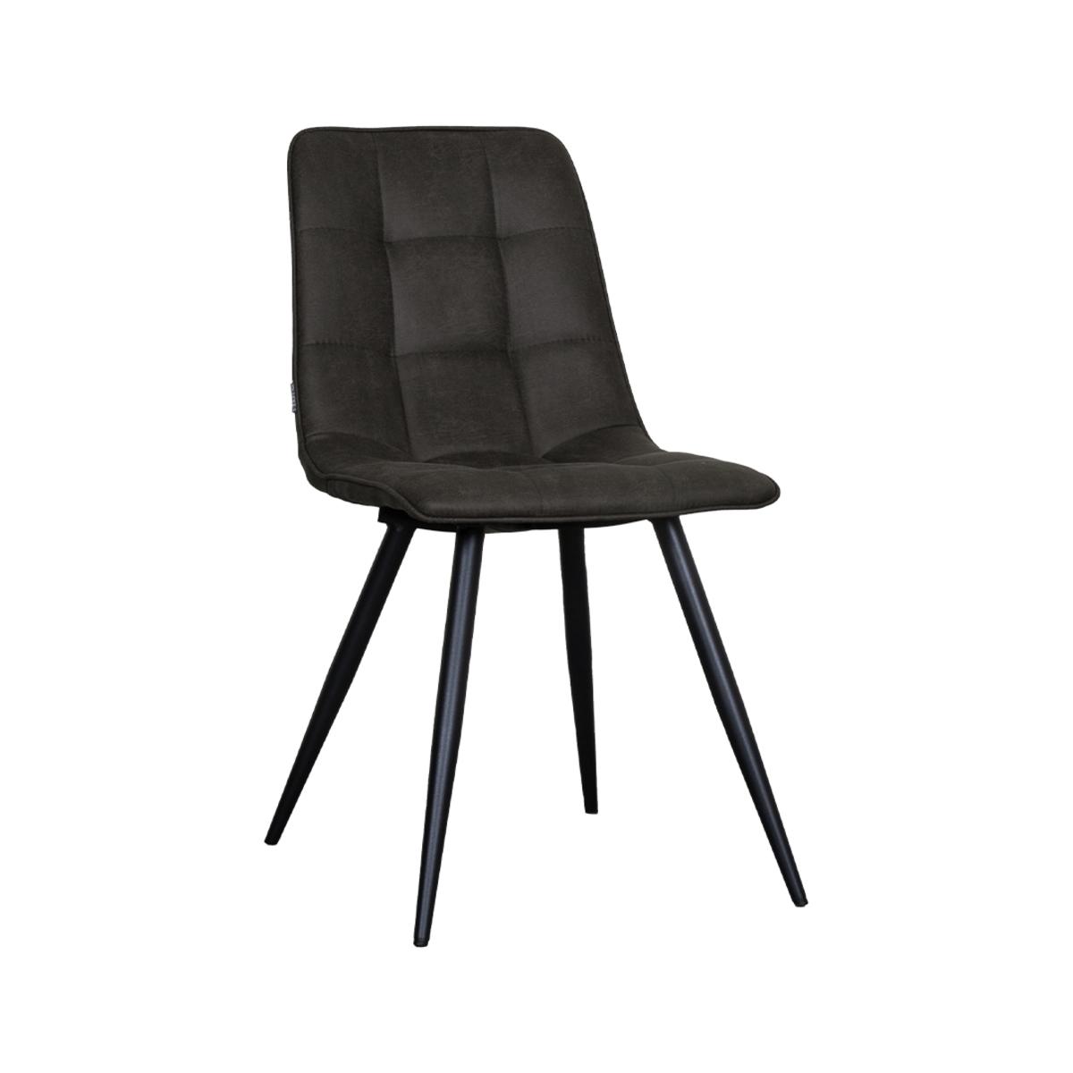  Eetkamerstoel Bistro - Antraciet - Micro Suede - Black Frame afbeelding 2