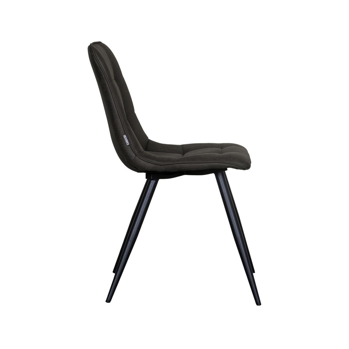  Eetkamerstoel Bistro - Antraciet - Micro Suede - Black Frame afbeelding 4