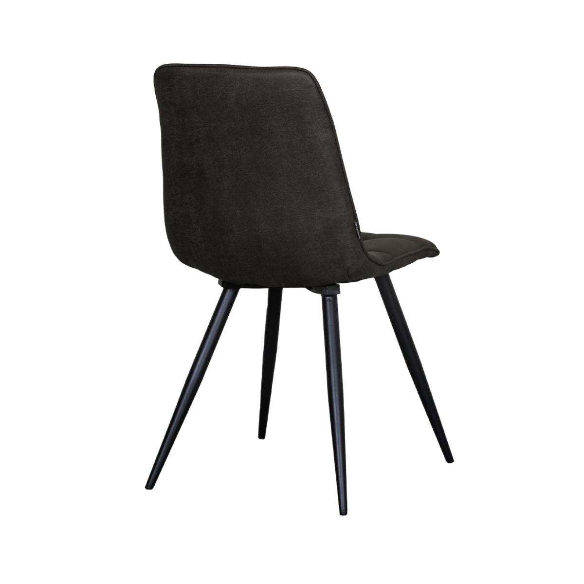  Eetkamerstoel Bistro - Antraciet - Micro Suede - Black Frame afbeelding 5