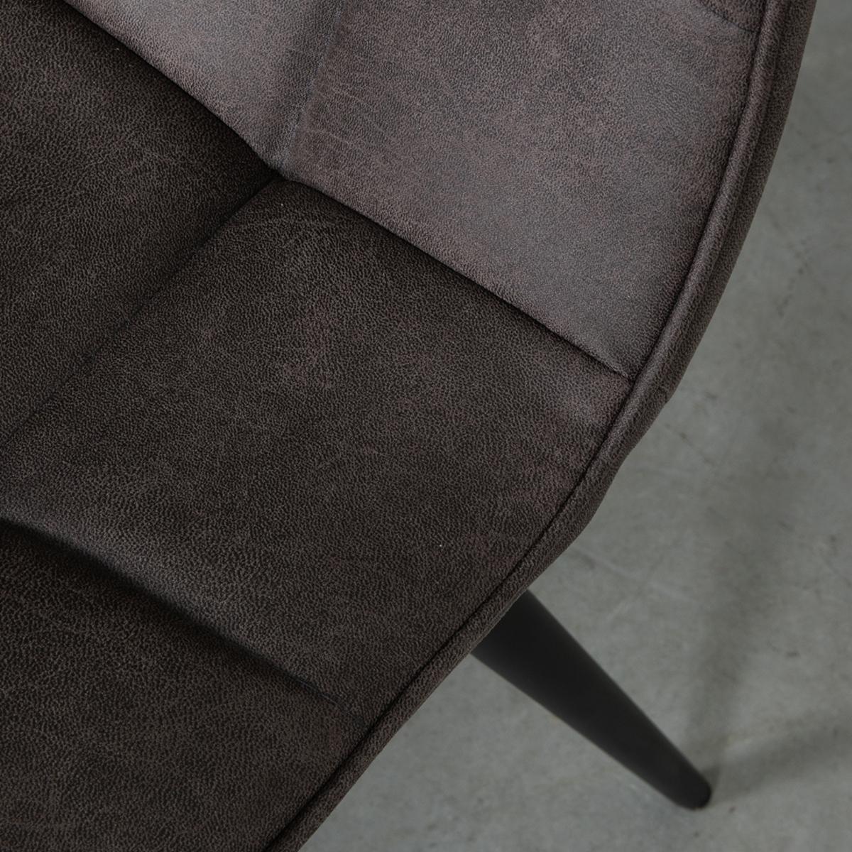  Eetkamerstoel Bistro - Antraciet - Micro Suede - Black Frame afbeelding 6
