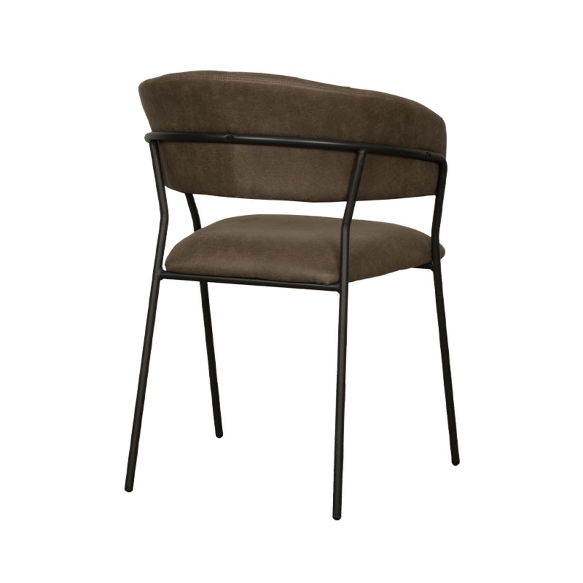  Eetkamerstoel Luuk - Moss - Micro Suede - Black Frame afbeelding 4