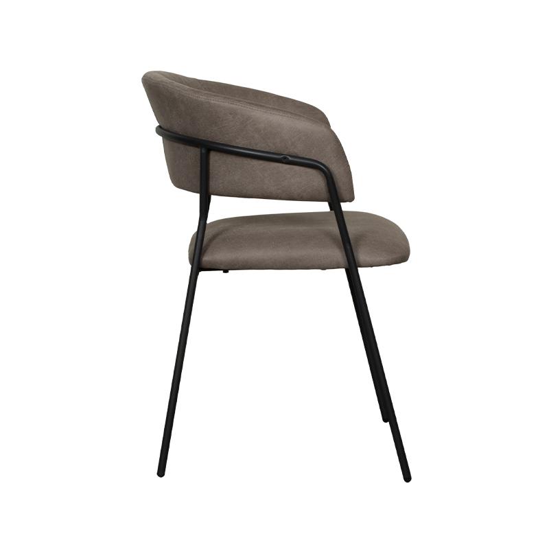  Eetkamerstoel Luuk - Taupe - Micro Suede - Black Frame afbeelding 6