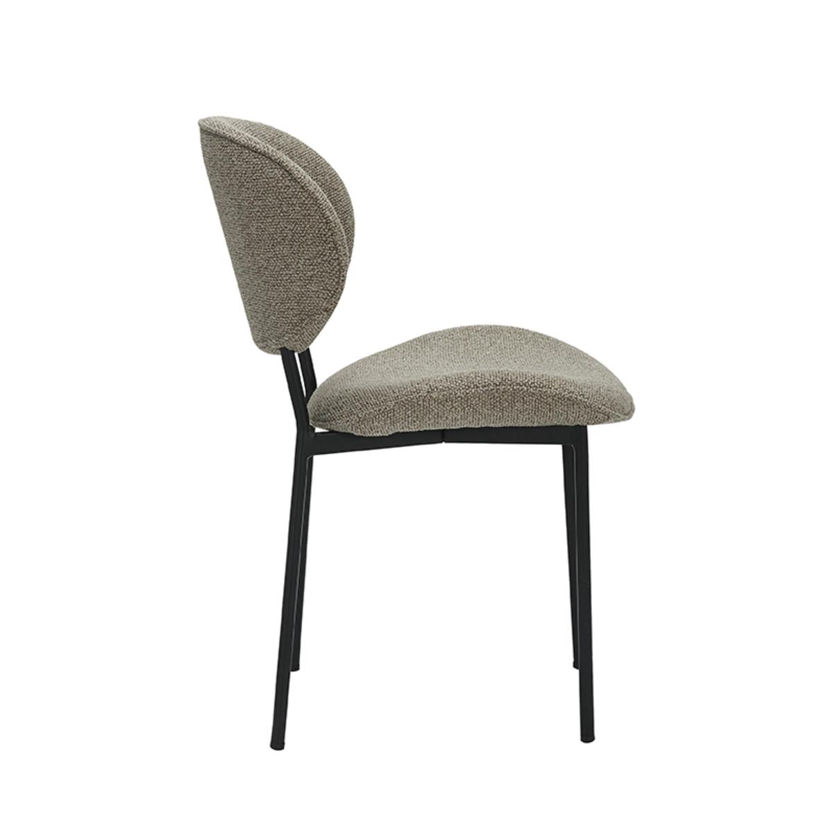  Eetkamerstoel Senn - Truffel grijs - Boucle - Black Frame afbeelding 3