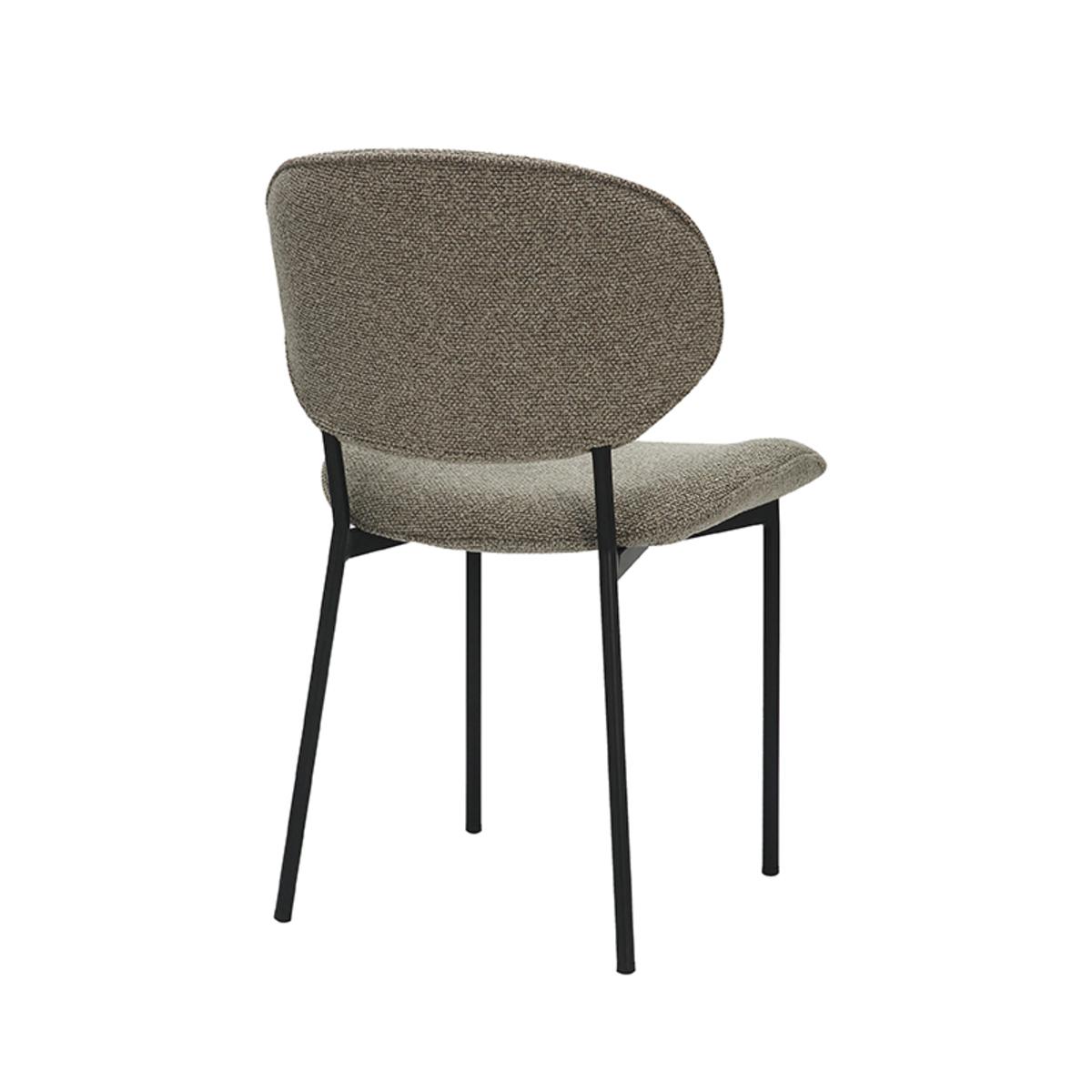  Eetkamerstoel Senn - Truffel grijs - Boucle - Black Frame afbeelding 4